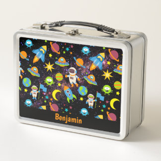 Kids Outer Space Rocket Planet  Metal Lunch Box