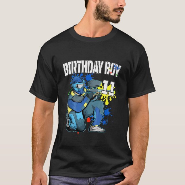 Kids Paintball Birthday Boy 11 Year Old Boys 11Th T-Shirt (Front)