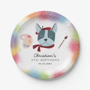 Kids Painting Birthday Party Puppy Dog Paper Plate