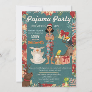 Kids Pajama Party Christmas Invitation