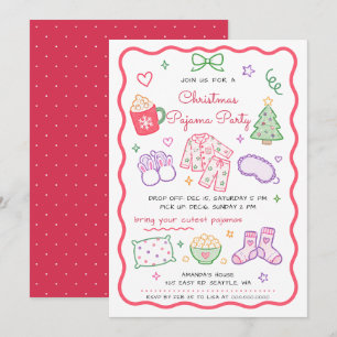 Kids Pajama Party Christmas Party Invitation