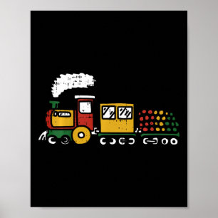 Kids Pan African Train Juneteenth Black History Bl Poster