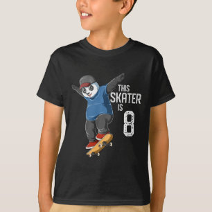 Kids Panda Skater - This Skater Is 8 Years Old - B T-Shirt