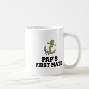 Kids Pap's First Mate Grandson Granddaughter Boat Coffee Mug