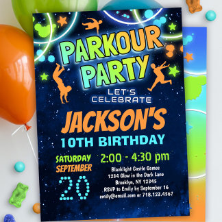 Kids Parkour Birthday Party Invitation