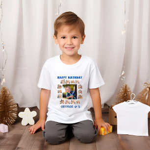Kids Party Animals Theme Custom Photo Birthday  T-Shirt