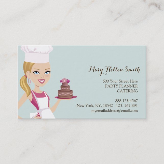 Kids Party Event Organiser Cake Designer Card (Front)