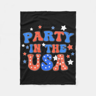 Kids Party In The Usa 4th Of July Independence Day Fleece Blanket