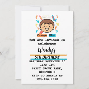 Kids Party Invitation Footprints