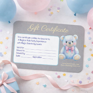 Kids Party Planner Pastel Teddy Bear QR Code Logo