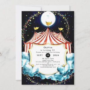 Kids Pastel Circus Birthday Invitation