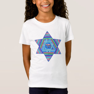 Kids Pastel Star of David Chai T-Shirt