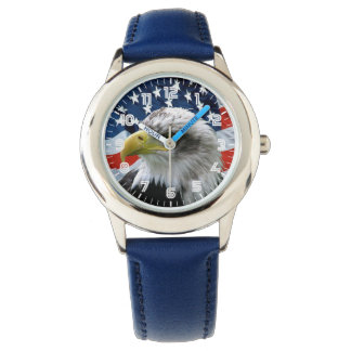 Kids Patriotic Bald Eagle American Flag Watch