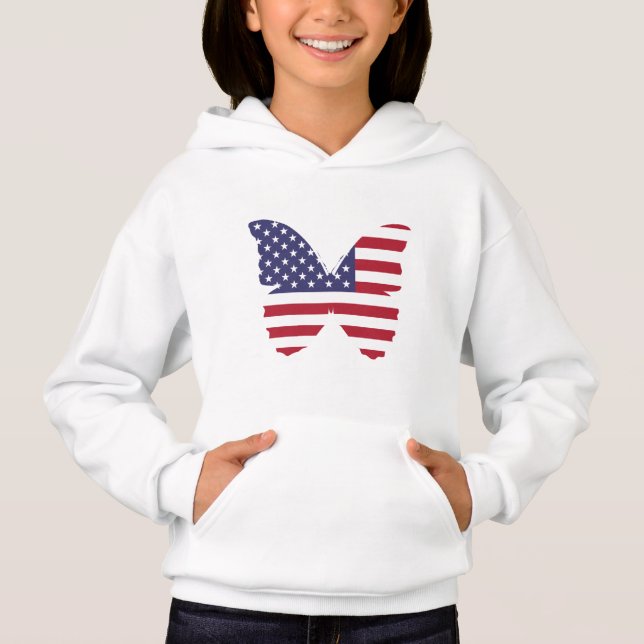 Kids Patriotic Hoodie-Butterfly (Front)