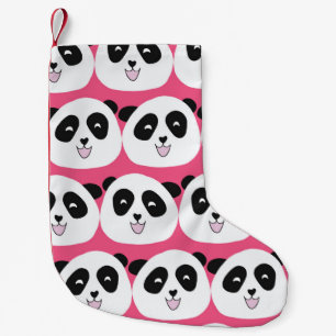 Kids pattern Panda bear seamless vintage repeat. C Small Christmas Stocking