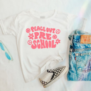 Kids Peace Out Preschool T-shirt in Pink