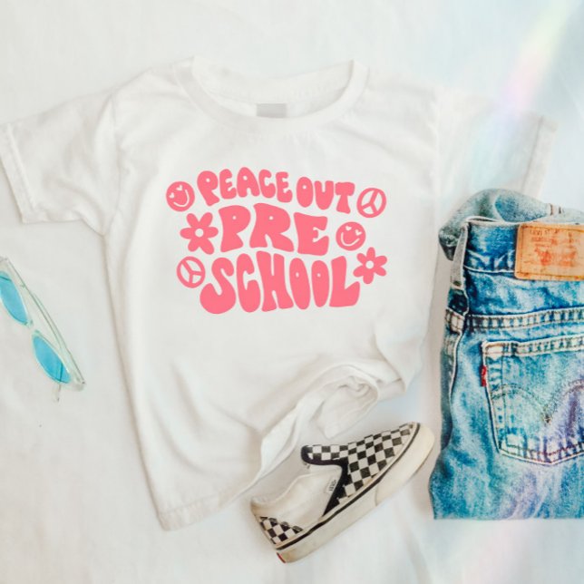 Kids Peace Out Preschool T-shirt in Pink (Creator Uploaded)