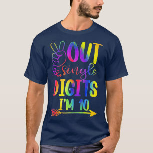 Kids Peace Out Single Digits Im 10 Tie Dye Birthda T-Shirt