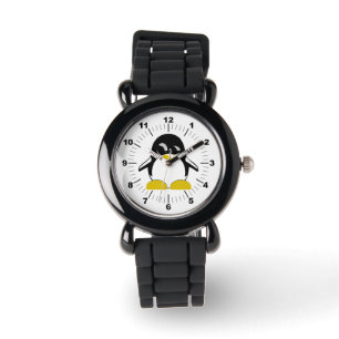 Kid's Penguin Silver Glitter Strap Watch