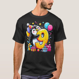 Kids Penguin Theme ninth Bday Party 9th Penguin Bi T-Shirt