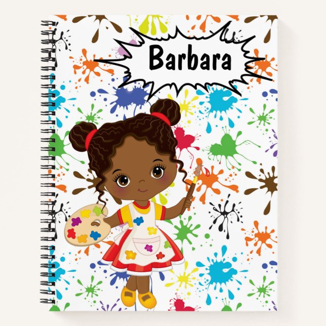 Kids Personalise Artist Sketch Notebook (Front)