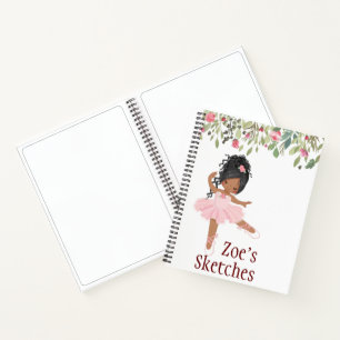 Kids Personalise  Ballerina Sketch  Notebook