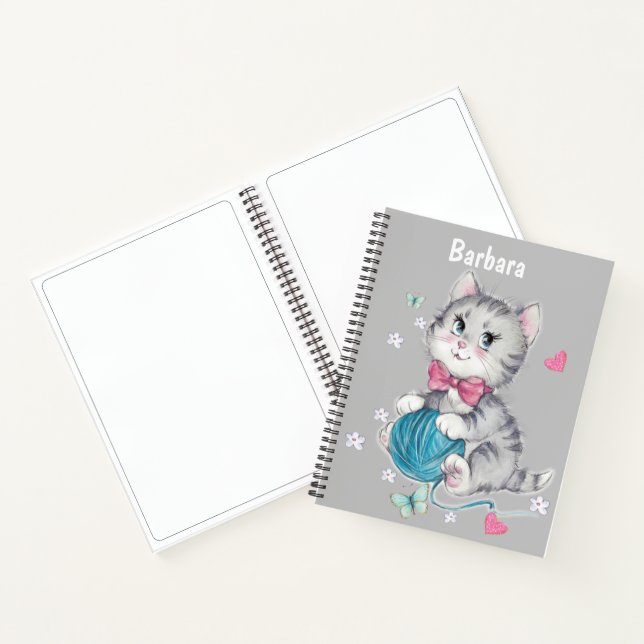 Kids Personalise Cat Sketch Notebook (Inside)