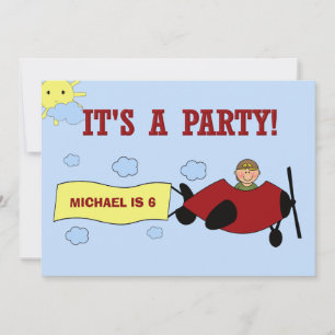 Kids Personalised Aeroplane Invitation