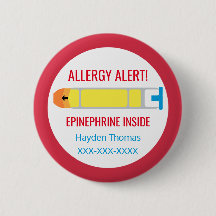 Kids Personalised Allergy Alert Epinephrine Inside