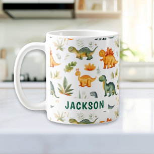 Kids Personalised Cute Dinosaur Pattern Mug