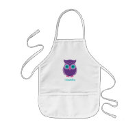 Kids Personalised Cute Purple Owl Bird Animal