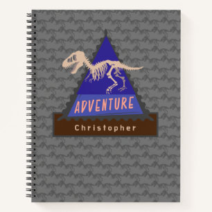 Kids Personalised Dinosaur boys Adventure Notebook