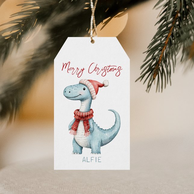 Kids Personalised Dinosaur Christmas Gift Tags (Creator Uploaded)