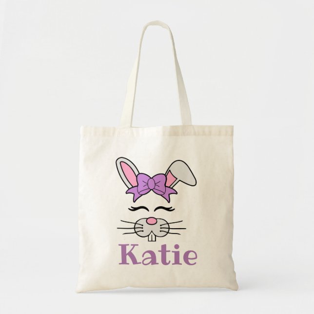 Kids Personalised Easter Bunny  Tote Bag (Front)