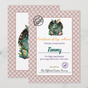Kids' Personalised Easter Egg-cellance Certificate Invitation