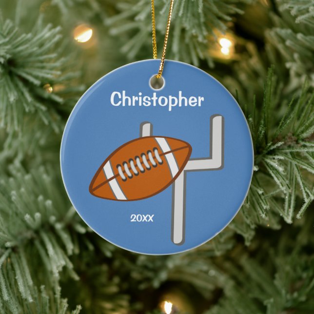 Kids Personalised Football Keepsake Ceramic Tree Decoration (Tree)