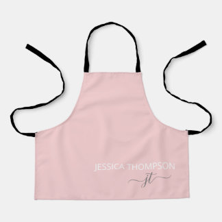 Kids Personalised Girly Pink Monogram Name Cute Apron