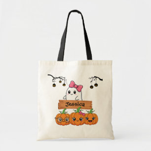 Kids Personalised Halloween Trick or Treat Tote Bag