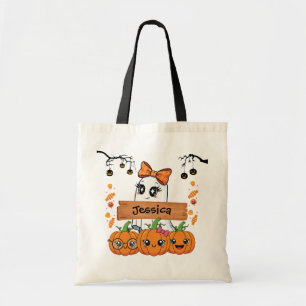 Kids Personalised Halloween Trick or Treat Tote Bag