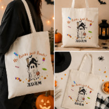 Kids Personalised Halloween Trick or Treat Tote