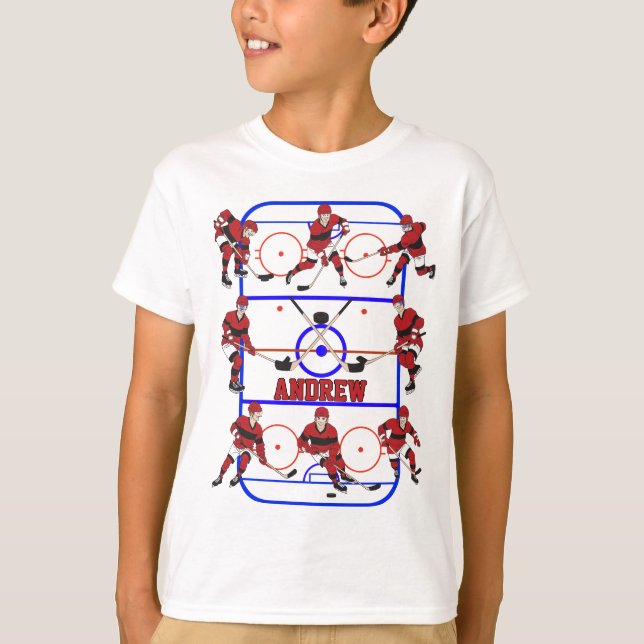 Kids Personalised Hockey Player T-Shirt (Front)