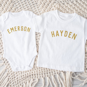 Kids Personalised Name Tee   Gold