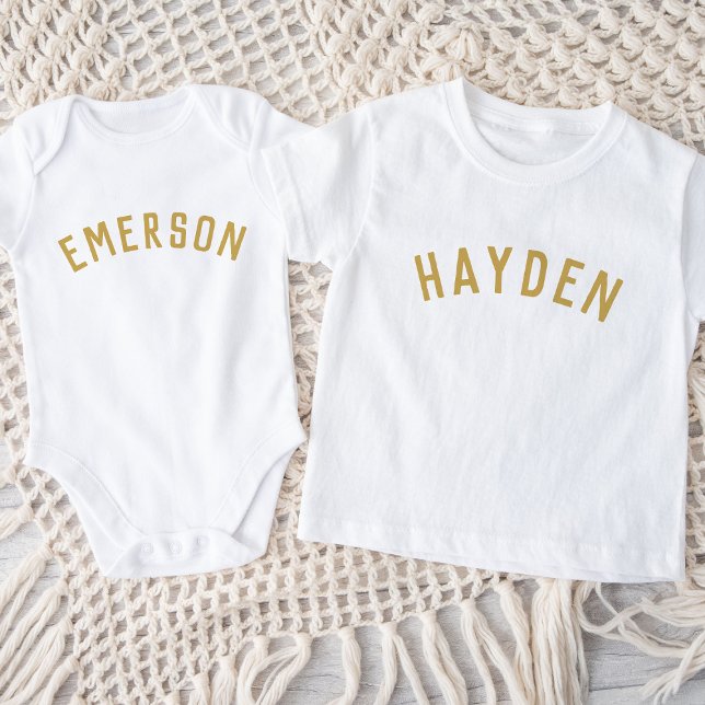 Kids Personalised Name Tee | Gold (Creator Uploaded)