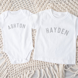 Kids Personalised Name Tee   Grey