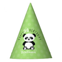 Kids Personalised Panda Kawaii Birthday Green