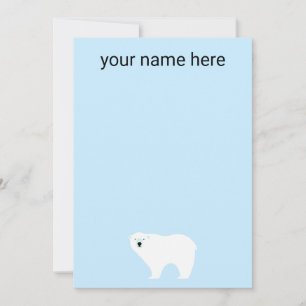 Kids Personalised Polar Bear Notecards