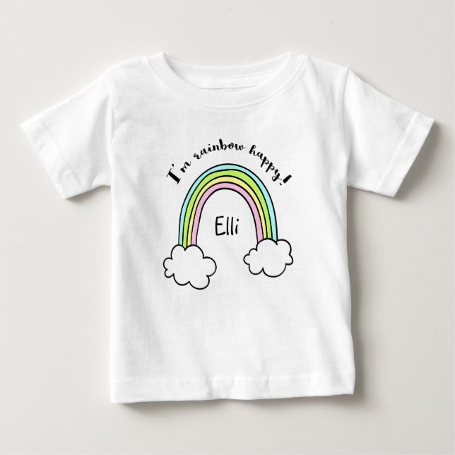 Kids Personalised Rainbow T-Shirt (Front)