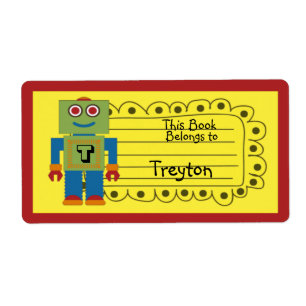 Kids Personalised Robot Book Sticker