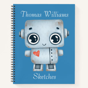 Kids Personalised Robot Sketch Notebook