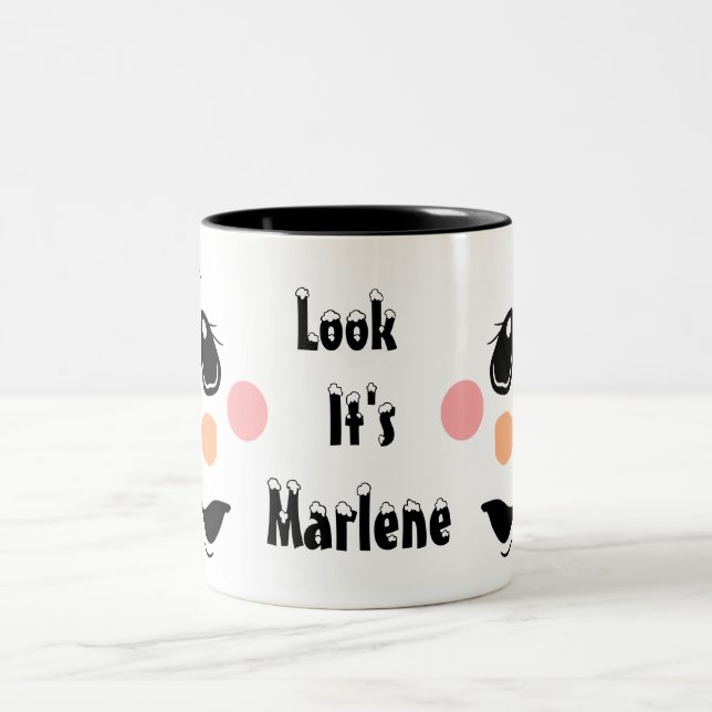 Kids Personalize Snowman  Two-Tone Coffee Mug (Center)